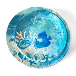 Sonoma Underwater Sea life Coastal Beach Fish Melamine Dinner Plate Set